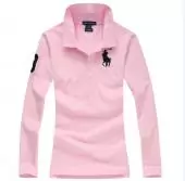 new polo ralph lauren t-shirt manches longues pour femmes pink